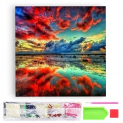 788108 DIAMENTOWA MOZAIKA 40x30 KRAJOBRAZ GÓRSKI, LATO