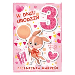 792292 KARNET W DNIU URODZIN, 3, SPEŁNIENIA MARZEŃ, KRÓLIK Z BALONEM, ARMIN STYLE