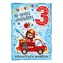 792308 KARNET W DNIU URODZIN, 3, SPEŁNIENIA MARZEŃ, KOT STRAŻAK, ARMIN STYLE
