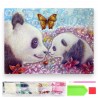787910 DIAMENTOWA MOZAIKA 40x30 PANDY W KWITNĄCYM OGRODZIE