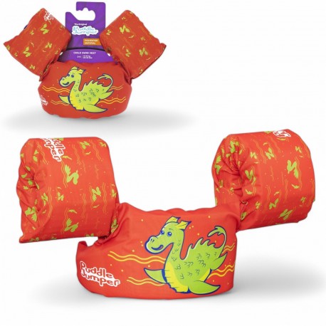 BESTWAY 9012E KAMIZELKA PIANKOWA Z RĘKAWKAMI, CZERWONY, SMOK, 2-6 LAT