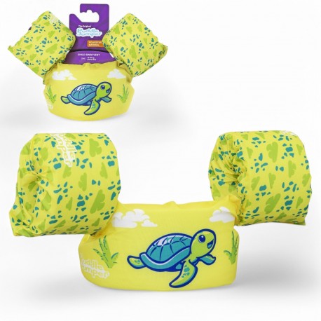 BESTWAY 9012T KAMIZELKA PIANKOWA Z RĘKAWKAMI, ZIELONY, ŻÓŁW, 2-6 LAT