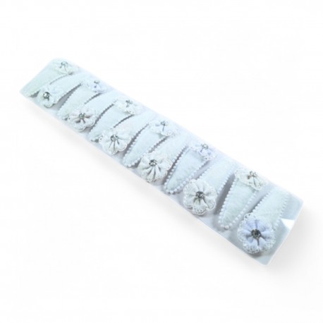 M0381 OZDOBA DO WŁOSÓW SPINKA BIAŁA 12 szt. MIDEX