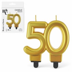 139280 ŚWIECZKA URODZINOWA CYFRA 50 ZŁOTY METALIC B&C GODAN