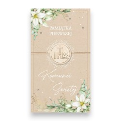794784 KARNET PAMIĄTKA PIERWSZEJ KOMUNII ŚWIĘTEJ, BRĄZOWY, ARMIN STYLE