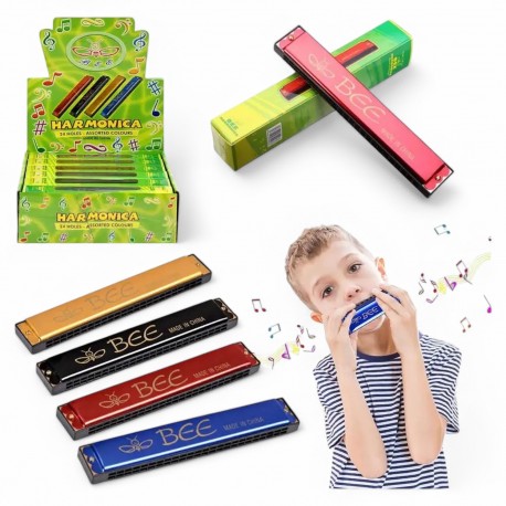 012315 HARMONIJKA ORGANKI USTNE 24 TONOWE 4 KOLORY F.H. TOYS