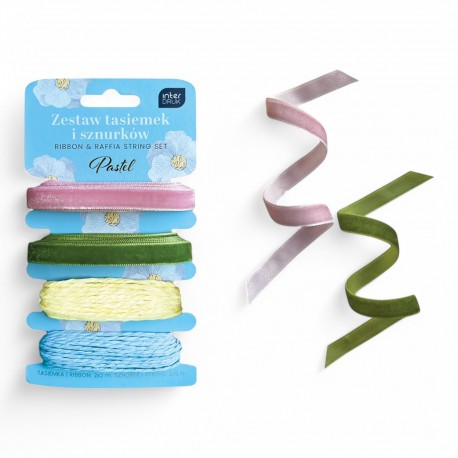 345516 ZESTAW TASIEMEK I SZNURKÓW PASTEL INTERDRUK