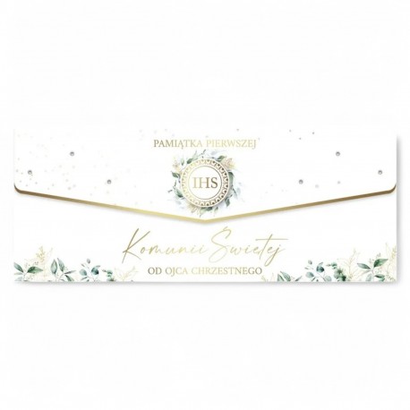 794661 KARNET PAMIĄTKA PIERWSZEJ KOMUNII ŚWIĘTEJ, LUX, OD OJCA CHRZESTNEGO, ARMIN STYLE