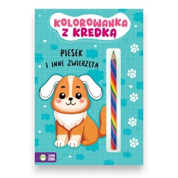 998825 KOLOROWANKA Z KREDKĄ PIESEK I INNE ZWIERZAKI ZIELONA SOWA