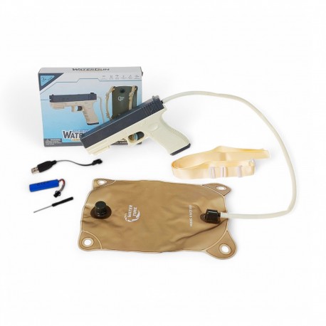 618169 ELEKTRYCZNY PISTOLET NA WODĘ 21 cm Z PLECAKIEM PISTOLET BROŃ WODNA SIKAWKA ADAR