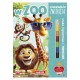 7900324 CIEKAWSKIE ZWIERZĘTA, W ZOO, KOLOROWANKA Z NAKLEJKAMI I KREDKĄ MARTEL