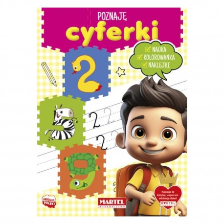 668668 POZNAJE CYFERKI, KOLOROWANKA Z NAKLEJKAMI MARTEL