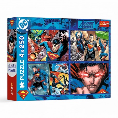 13340 TREFL PUZZLE 4x250 el. ODWAGA SUPERMAN'A, DC COMICS