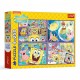 13342 TREFL PUZZLE 4x250 el. SZALONY ŚWIAT SPONGEBOB'A