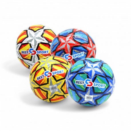 010095 PIŁKA NOŻNA GWIAZDA POMARAŃCZOWY BEST MS TOYS