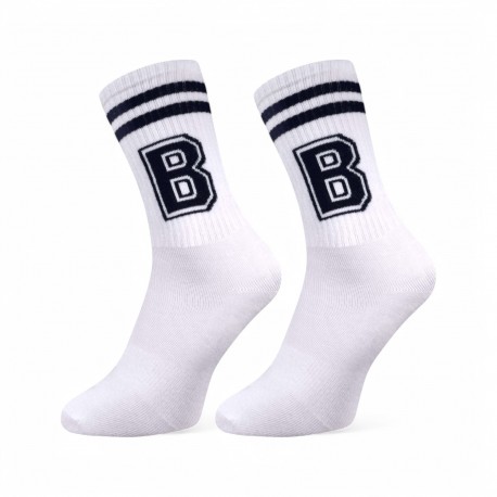 031671 SKARPETKI DZIECIĘCE BAWEŁNIANE PODKOLANÓWKI 10-12L 32-34 EU BIAŁO-CZARNY B MILUSIE BRAND S.C.