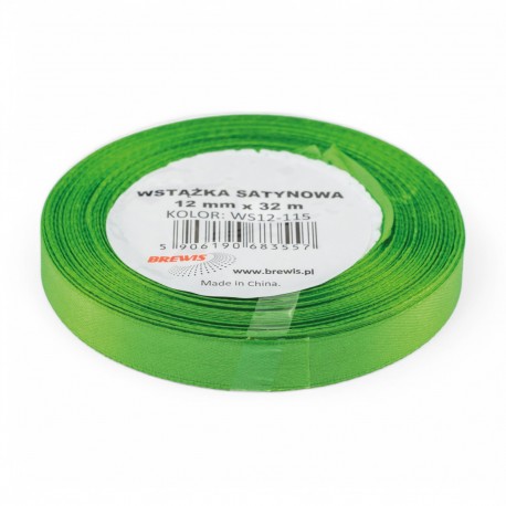 683557 WSTĄŻKA SATYNOWA TRAWIASTA ZIELEŃ 12x32 BREWIS