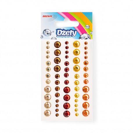 706763 DŻETY SAMOPRZYLEPNE - CEKIN MIX KOLOROWY 60 szt. BREWIS