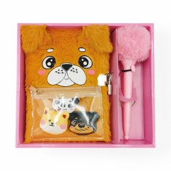 299490 NOTES PAMIĘTNIK PIESEK ZESTAW Z DŁUGOPISEM BRĄZOWY STNUX