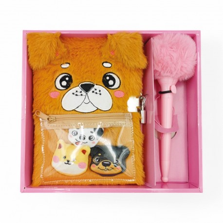 299490 NOTES PAMIĘTNIK PIESEK ZESTAW Z DŁUGOPISEM BRĄZOWY STNUX