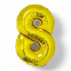 145595 BALON FOLIOWY CYFRA 8 ZŁOTY 76 CM SMART GODAN