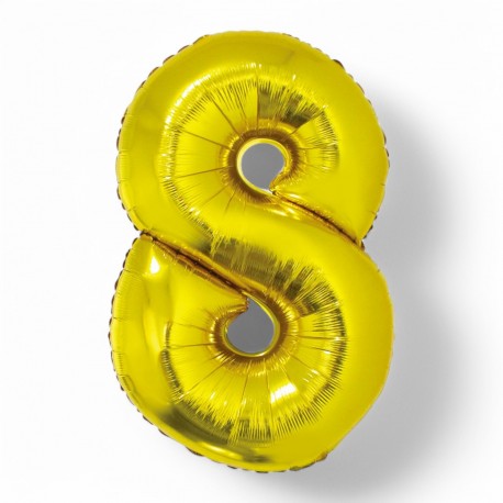 145595 BALON FOLIOWY CYFRA 8 ZŁOTY 76 CM SMART GODAN