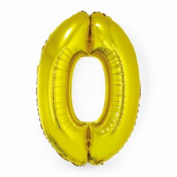 145427 BALON FOLIOWY CYFRA 0 ZŁOTY 76 CM SMART GODAN