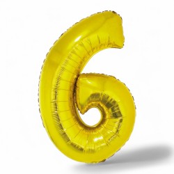 145557 BALON FOLIOWY CYFRA 6 ZŁOTY 76 CM SMART GODAN