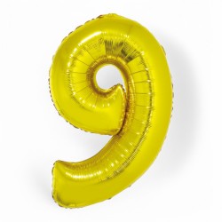 145618 BALON FOLIOWY CYFRA 9 ZŁOTY 76 CM SMART GODAN