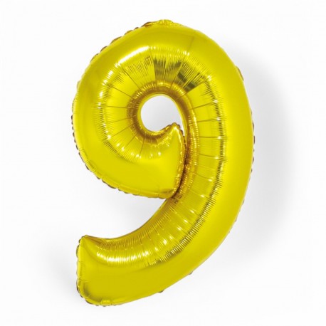 145618 BALON FOLIOWY CYFRA 9 ZŁOTY 76 CM SMART GODAN