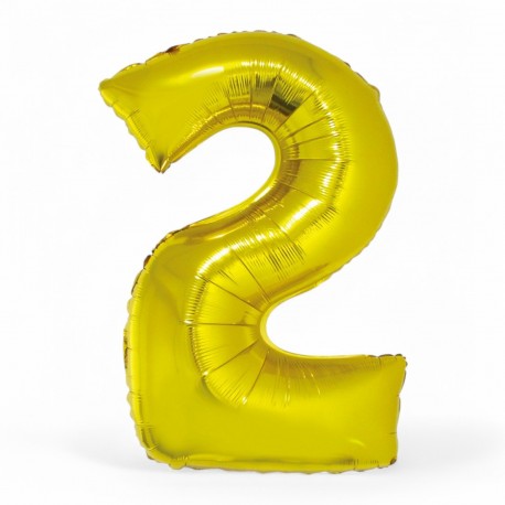 145472 BALON FOLIOWY CYFRA 2 ZŁOTY 76 CM SMART GODAN