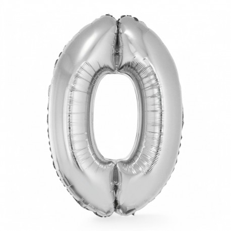 145069 BALON FOLIOWY CYFRA 0 SREBRNY 76 CM SMART GODAN