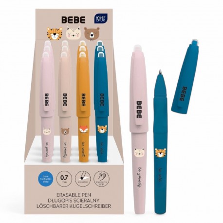 364944 DŁUGOPIS ŚCIERALNY PROFILOWANY BEBE KIDS NIEBIESKI 4 KOLORY INTERDRUK