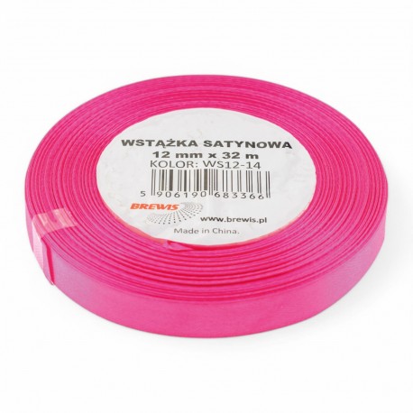 683366 WSTĄŻKA SATYNOWA FUKSJA 12x32 BREWIS