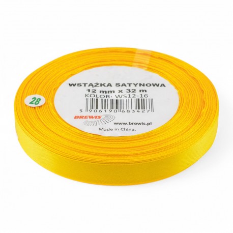 683427 WSTĄŻKA SATYNOWA ŻÓŁTY 12x32 BREWIS