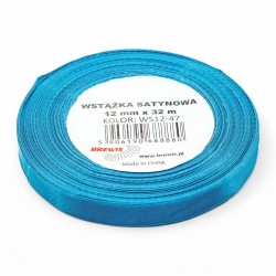 688880 WSTĄŻKA SATYNOWA TURKUSOWY 12x32 BREWIS
