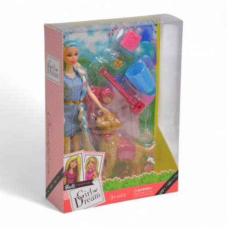 012810 LALKA + AKCESORIA Z PIESKIEM W PUDEŁKU F.H. TOYS