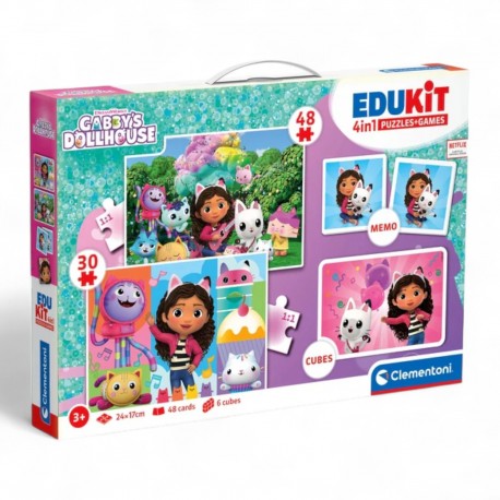 183197 CLEMENTONI PUZZLE 4w1 EDUKIT KOCI DOMEK GABI