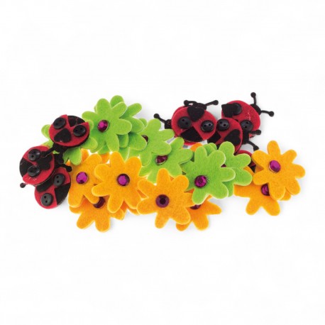 681683 NAKLEJKI Z FILCU KWIATKI I BIEDRONKI 28 szt. BREWIS