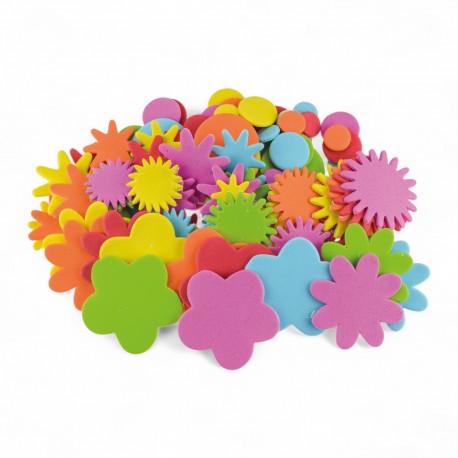 681027 NAKLEJKI Z PIANKI - KWIATKI 72 SZT. BREWIS