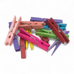 685896 KLAMERKI DREWNIANE SPINACZE KOLOROWE 7,2 cm 12 szt. BREWIS