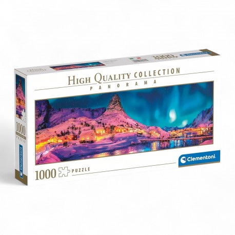 397471 CLEMENTONI PUZZLE 1000 el. KOLOROWA NOC NAD WYSPAMI LOFOTEN PANORAMA