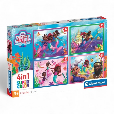 215331 CLEMENTONI PUZZLE 4w1 DISNEY, ARIEL SUPERCOLOR
