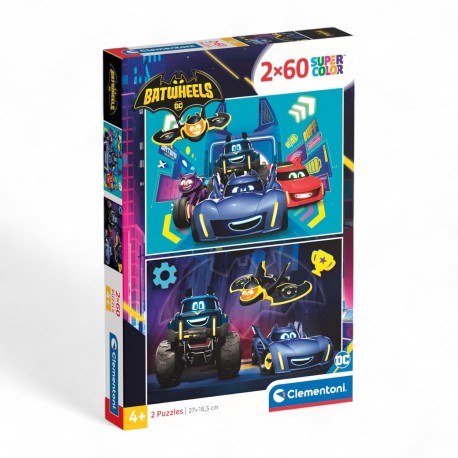 248124 CLEMENTONI PUZZLE 2x60 el. BATWHEELS SUPERCOLOR