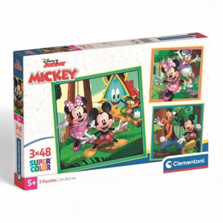 252985 CLEMENTONI PUZZLE 3X48 MYSZKA MICKEY SUPERCOLOR