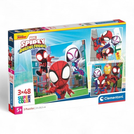 252947 CLEMENTONI PUZZLE 3X48 SPIDEY SUPERCOLOR