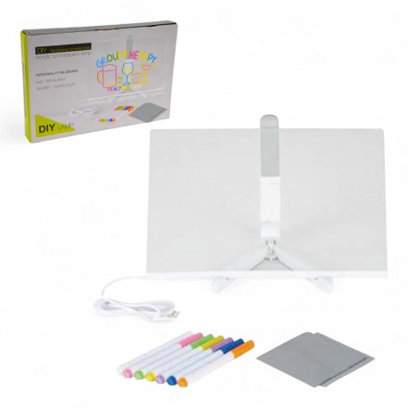 473415 TABLICA ŚWIECĄCA AKRYLOWA SUCHOŚCIERALNA 30x20 cm. LED PEGAZ