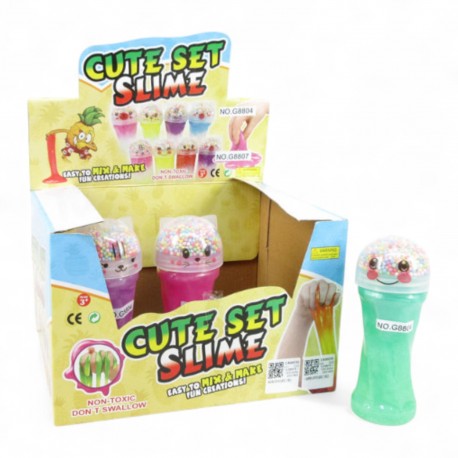 418424 MASA GLUT GADŻET ŻELOWY SLIME TUBA KOTEK Z KULKAMI MIX KOLORÓW BIGTOYS