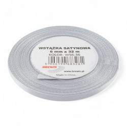 683281 WSTĄŻKA SATYNOWA SZARY 6x32 BREWIS