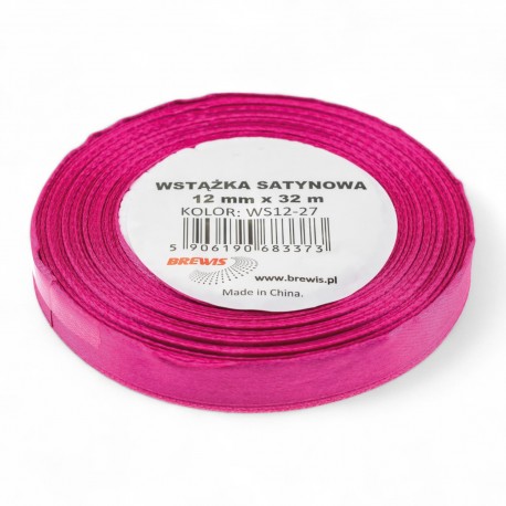 683373 WSTĄŻKA SATYNOWA FUKSJA 12x32 BREWIS
